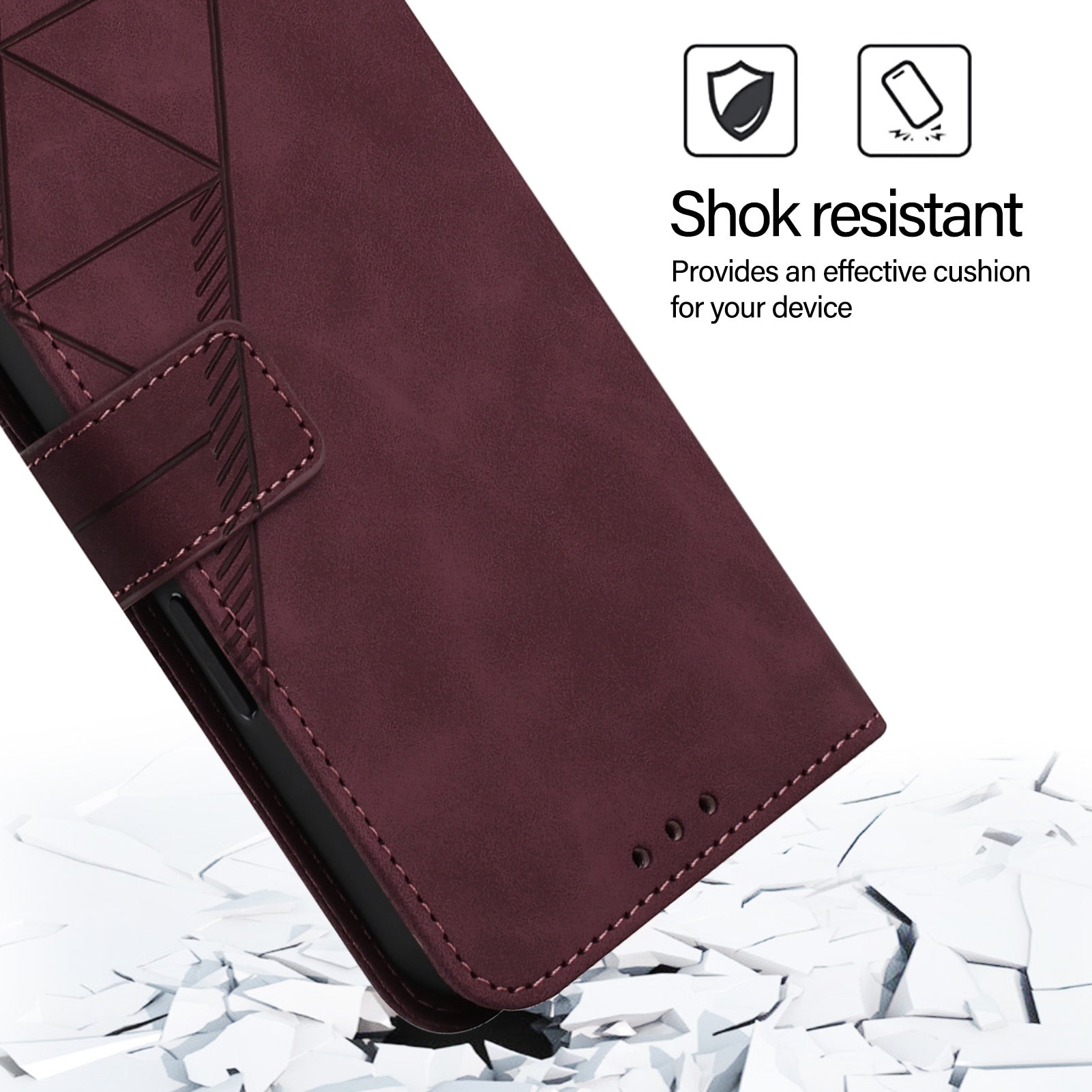 YB Imprinting Series-2 for Samsung Galaxy Z Fold6 5G Case PU Leather Imprinted Phone Cover with Shoulder Strap - Wine Red YB Imprinting Series-2 for Samsung Galaxy Z Fold6 5G Case PU Leather Imprinted Phone Cover with Shoulder Strap - Wine Red